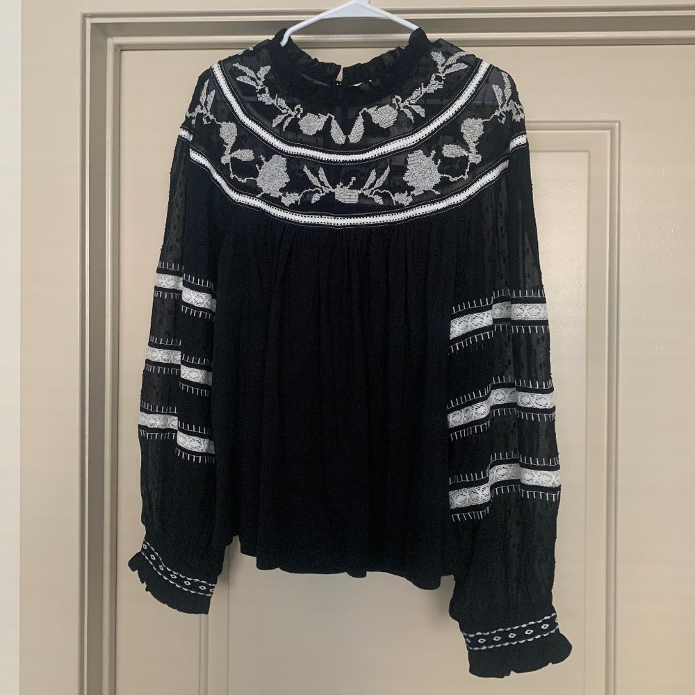 Anthropologie Embroidered Blouse